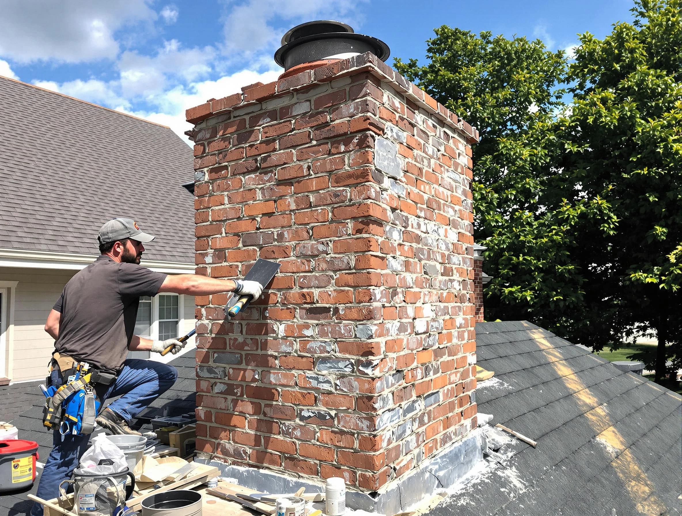 Completed chimney rebuild by Cherry Hills Village Chimney Sweep in Cherry Hills Village, CO