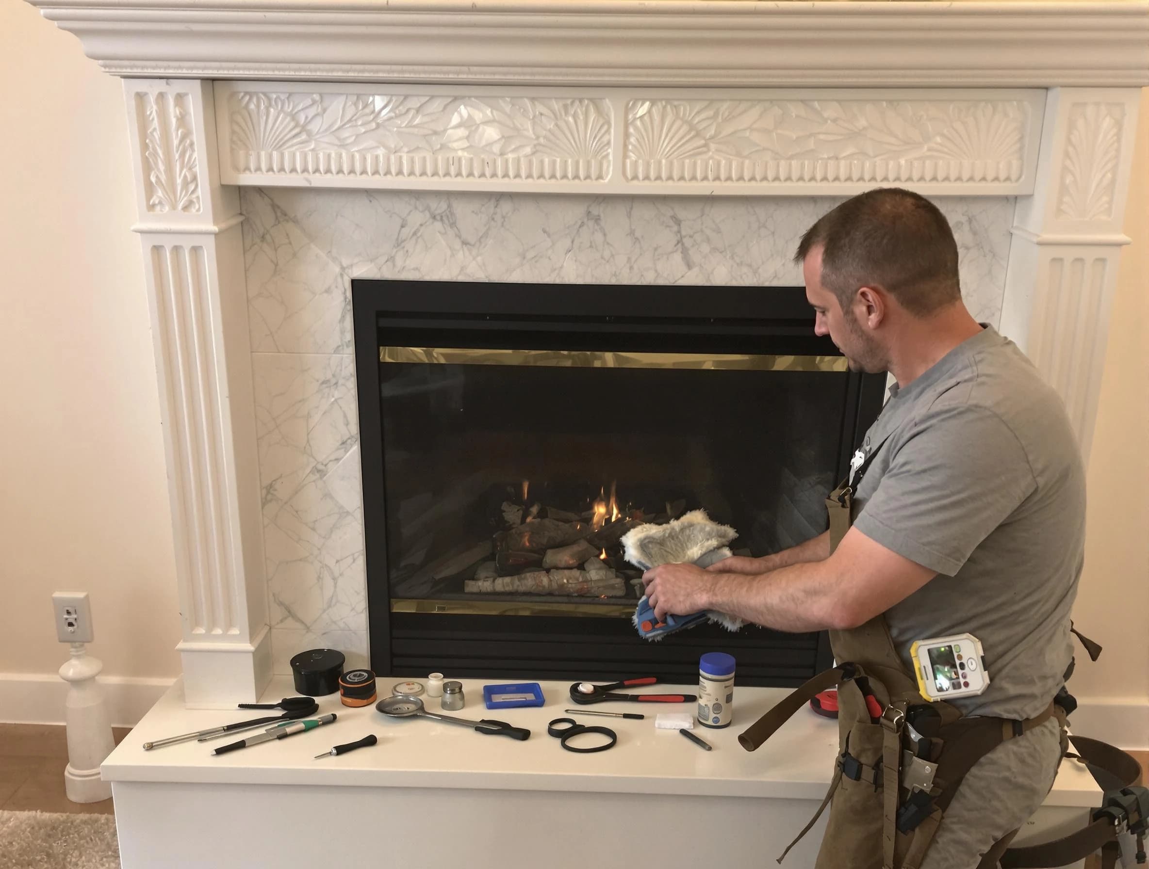 Cherry Hills Village Chimney Sweep performing fireplace maintenance in Cherry Hills Village, CO