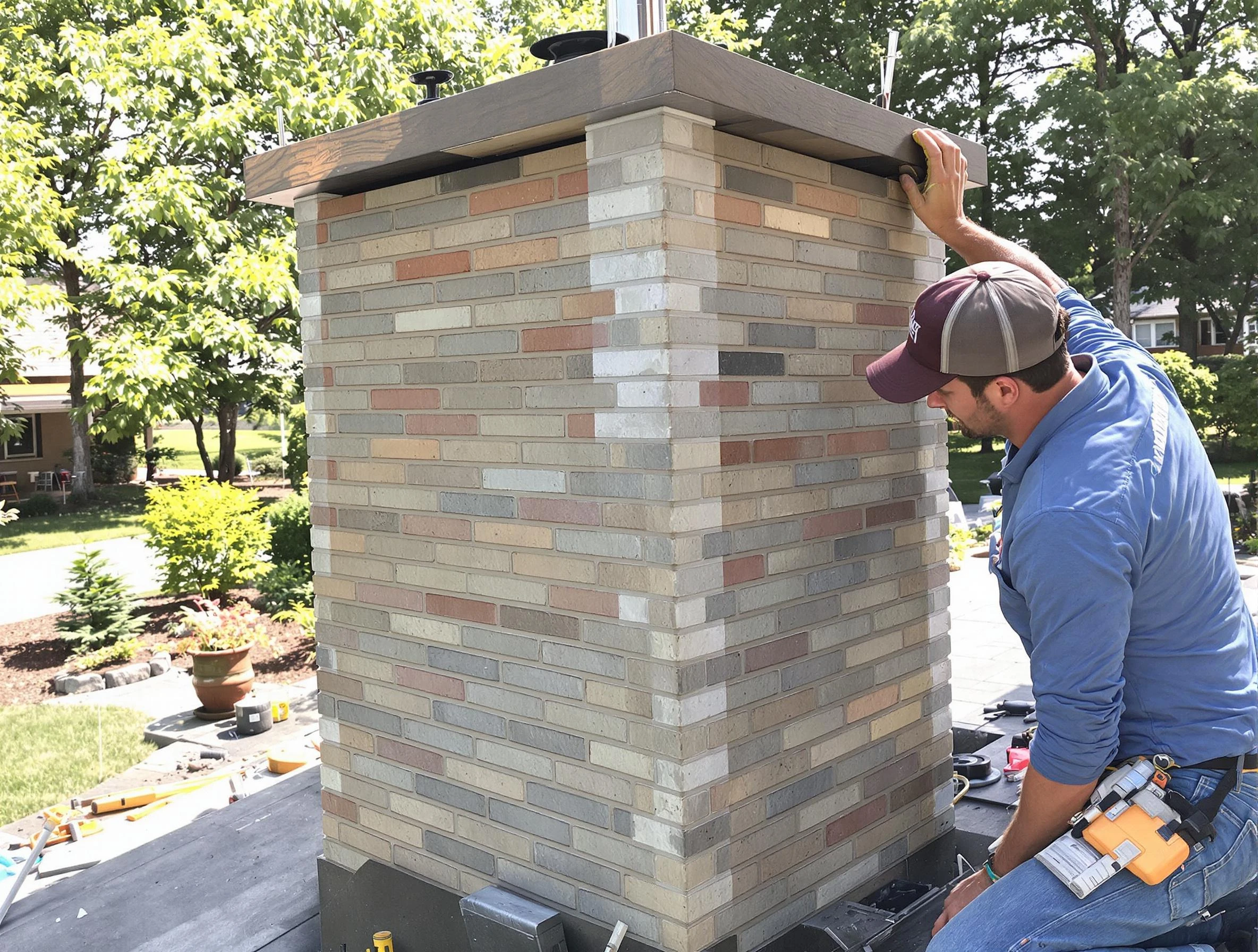 Cherry Hills Village Chimney Sweep completing a modern chimney remodel in Cherry Hills Village, CO